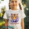 Watercolor Tiger Head -  Youth Short Sleeve Tee - White