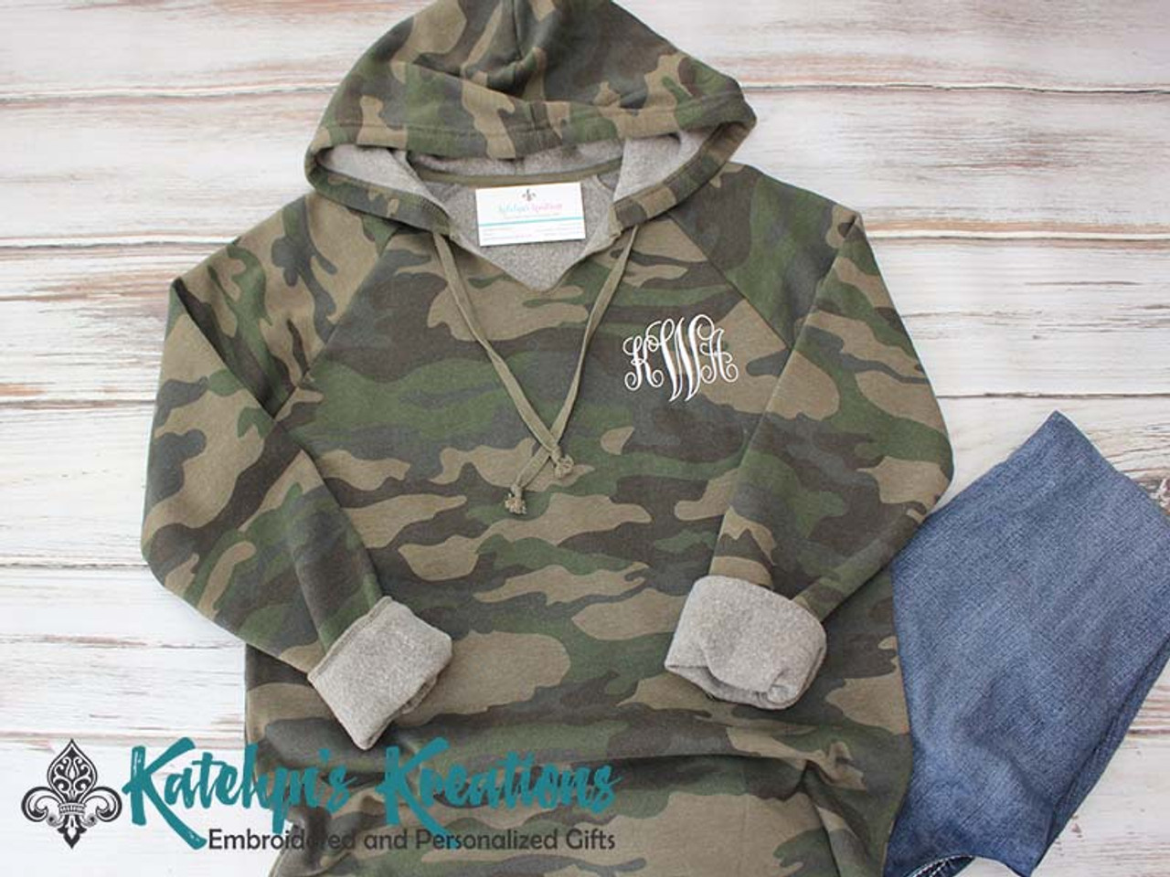 Monogrammed 'Camo' Big Print Crewneck Sweatshirt