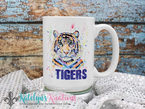Tiger Splatter - 15oz Ceramic Coffee Mug