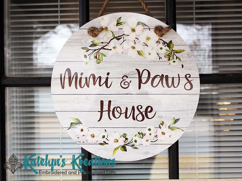 Dogwood Spray Personalized Door Hanger