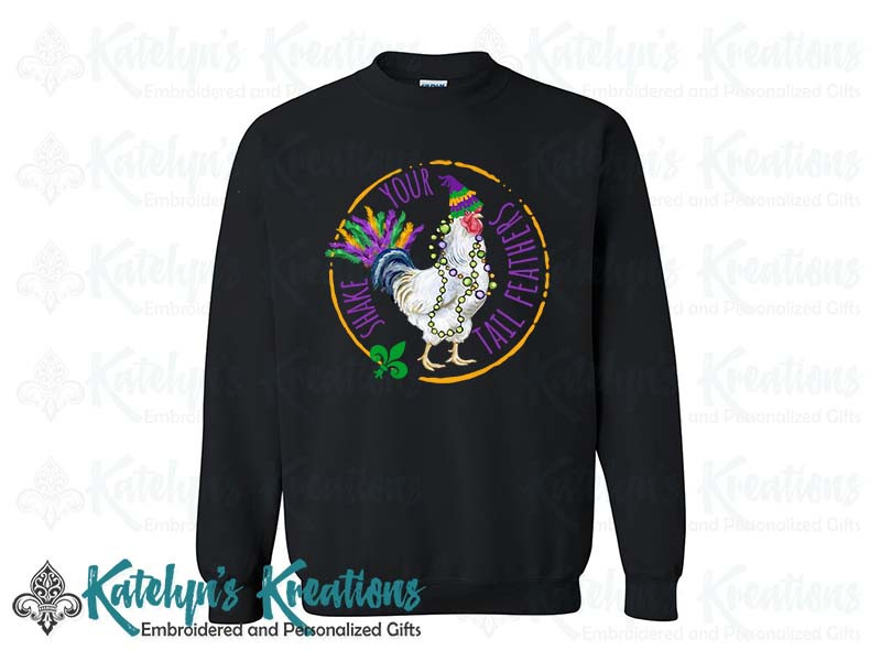 Shake Your Tail Feathers Chicken -  Adult Crewneck Sweatshirt - Black