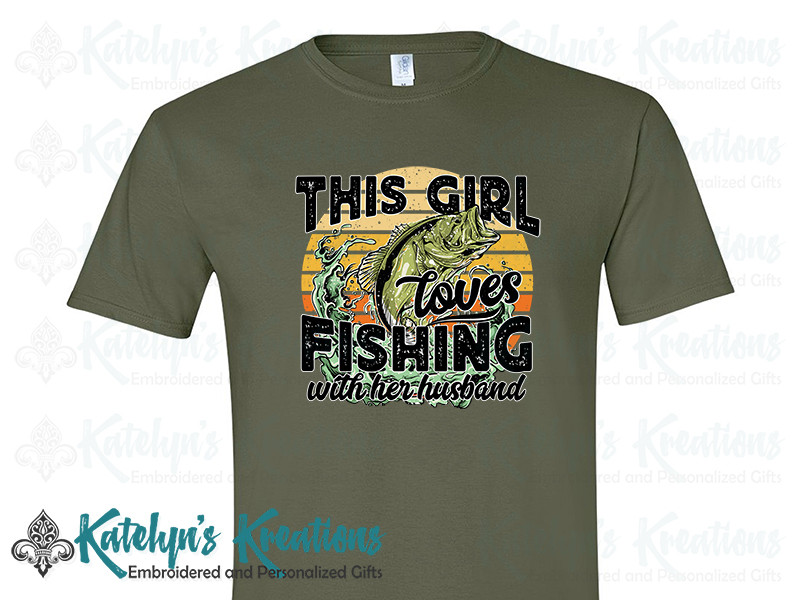 This Girl Loves Fishing with her Husband - Unisex Tee