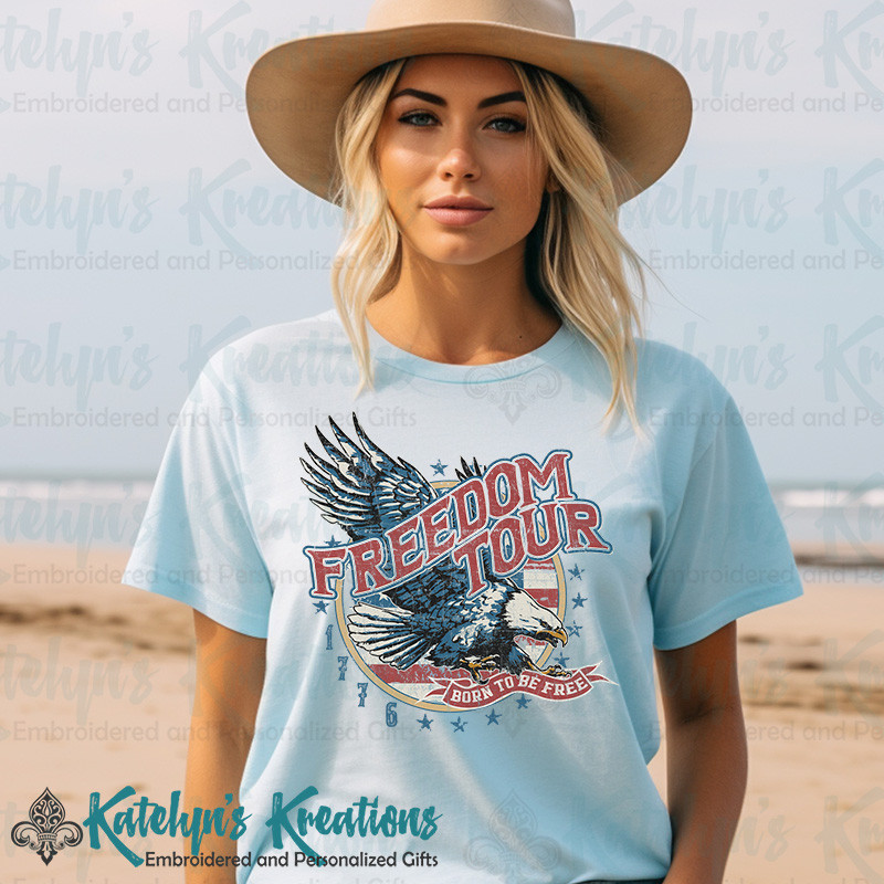 Freedom Tour 1776 - Adult Short Sleeve Tee - Chambray