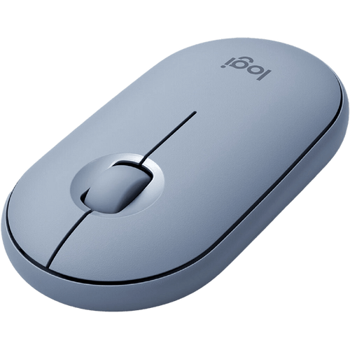 Logitech Pebble M350 Ambidextrous Wireless Mouse, Blue Gray