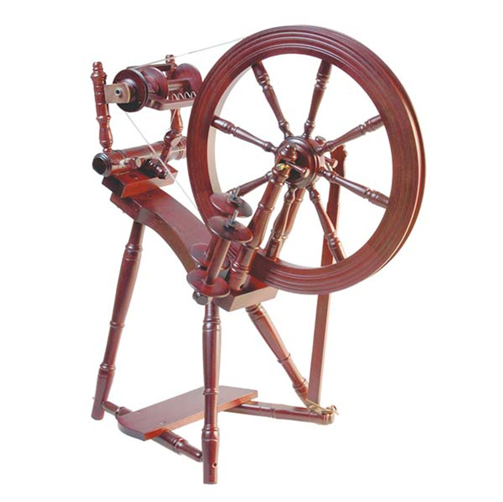 Kromski Prelude Small Saxony Spinning Wheel in Walnut Finish, Cute