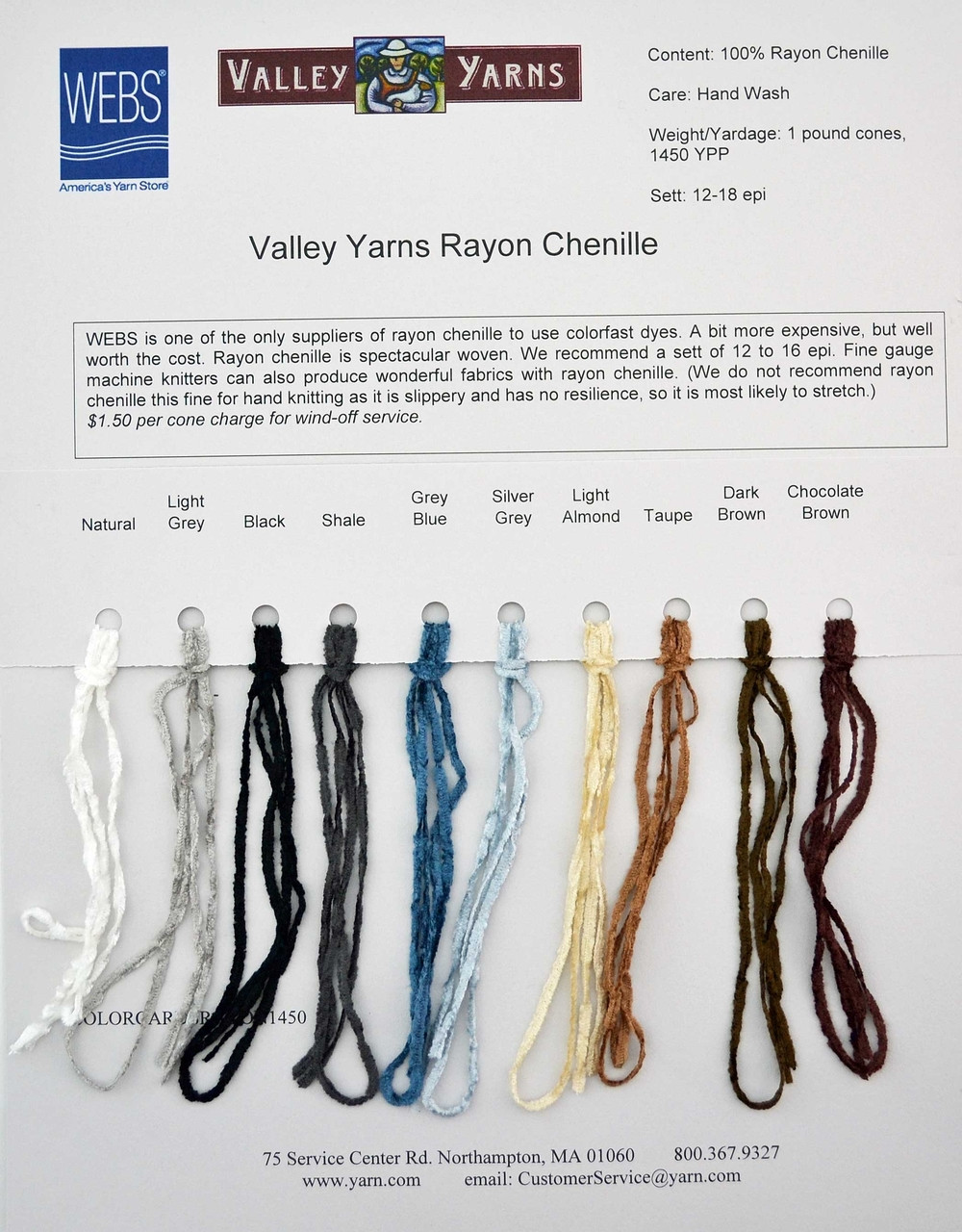 Rayon Chenille Yarn - Made in America Yarns