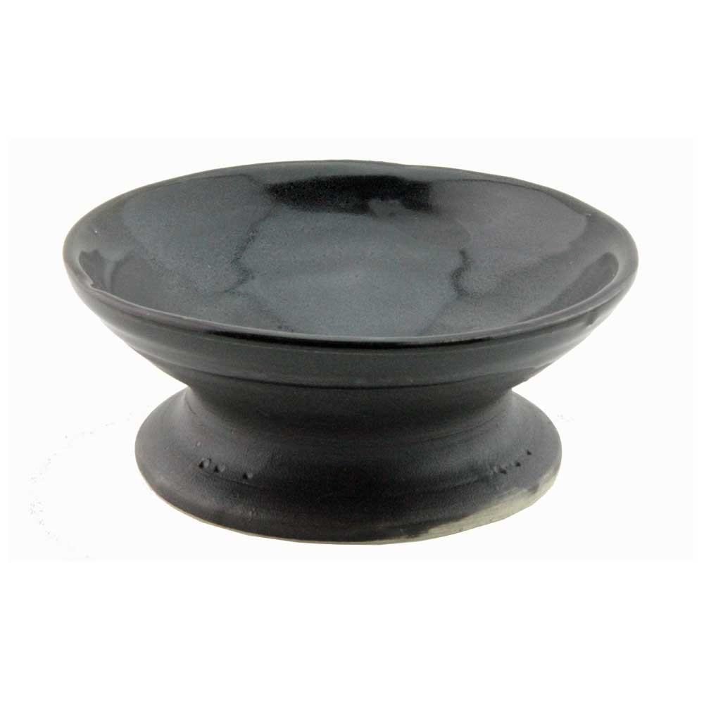Ceramic spinning bowl rounded lap bowl hand spinning disk pottery supported spindle dish