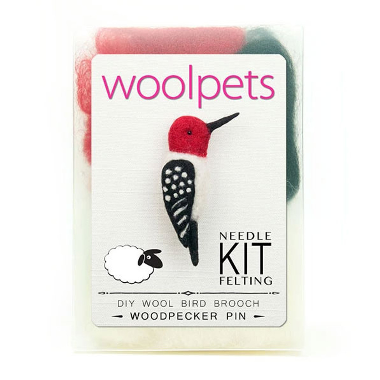 Woolpets Bird Pin Felting Kits, Woodpecker