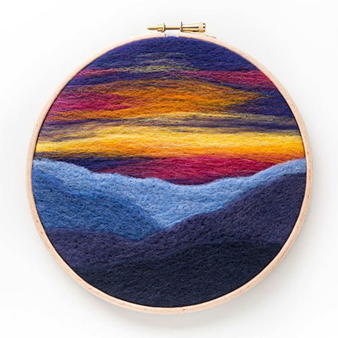 Painting with Wool Needle Felting Kit - Mountain Sunset