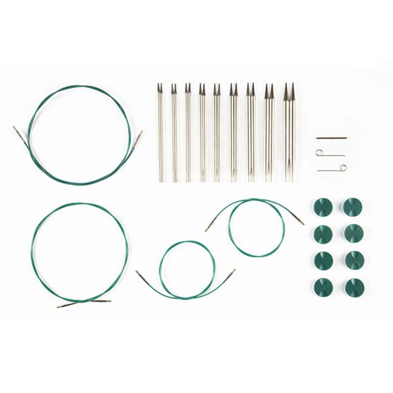Nickel options Interchangeable Circular Set Green Cables