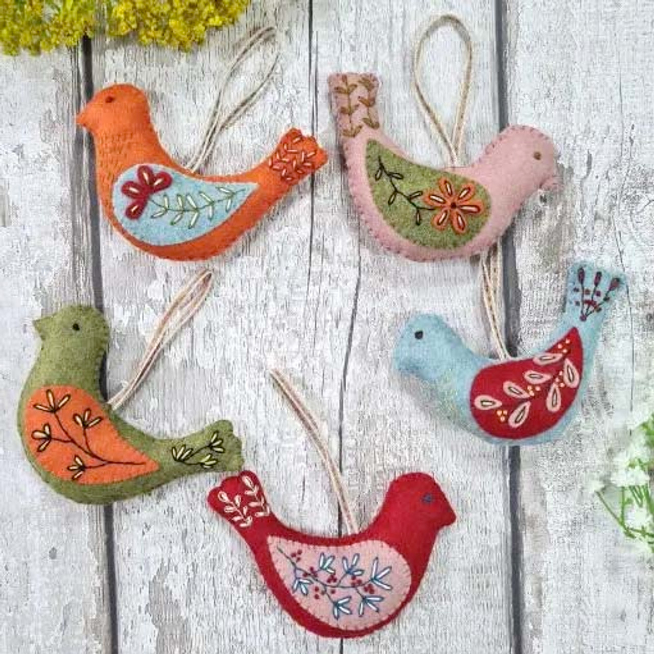 (Corinne Lapierre) Wool Mix Felt Craft Kits Folk Birds