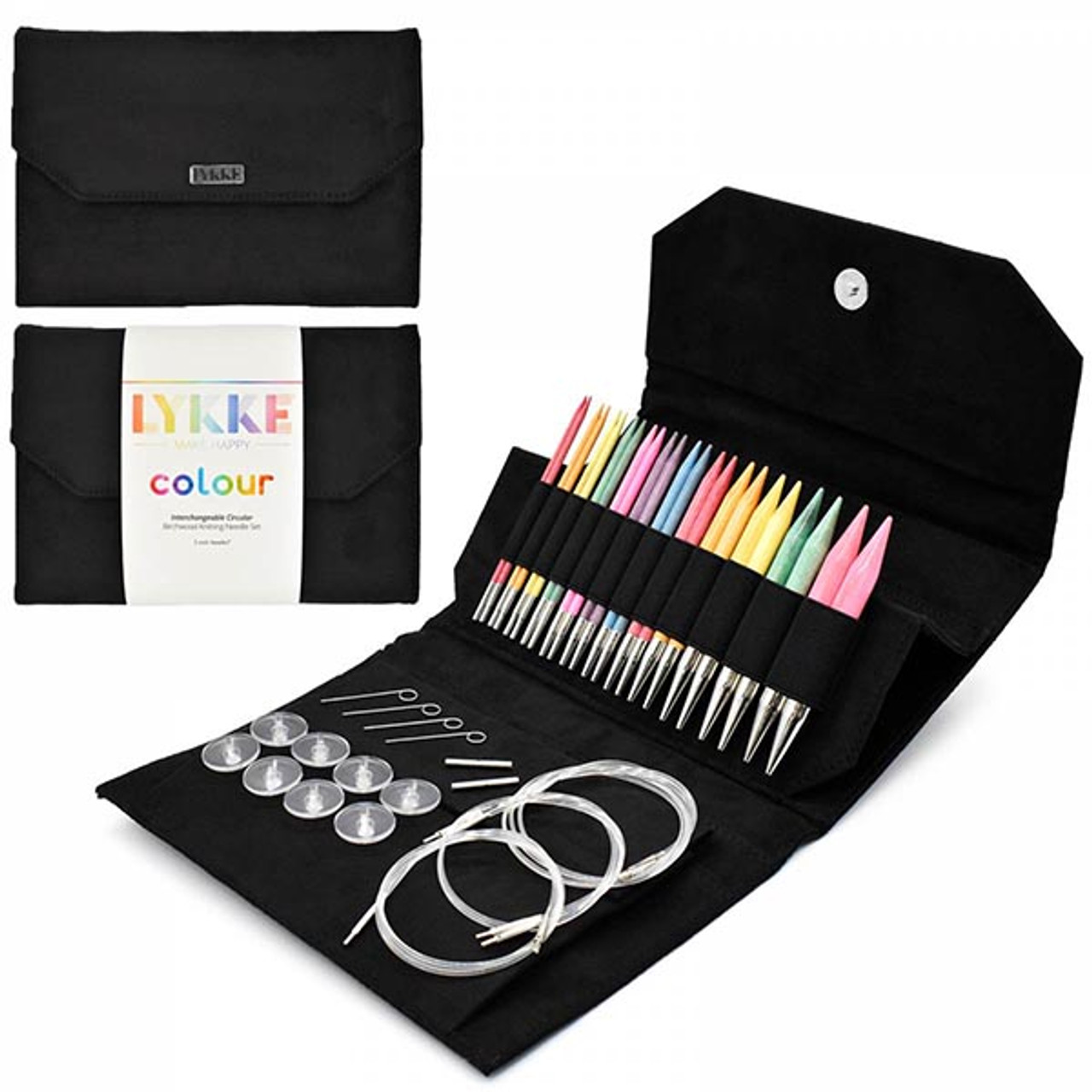 LYKKE Colour 5.0 Interchangeable Knitting Needle Set - Black Suede