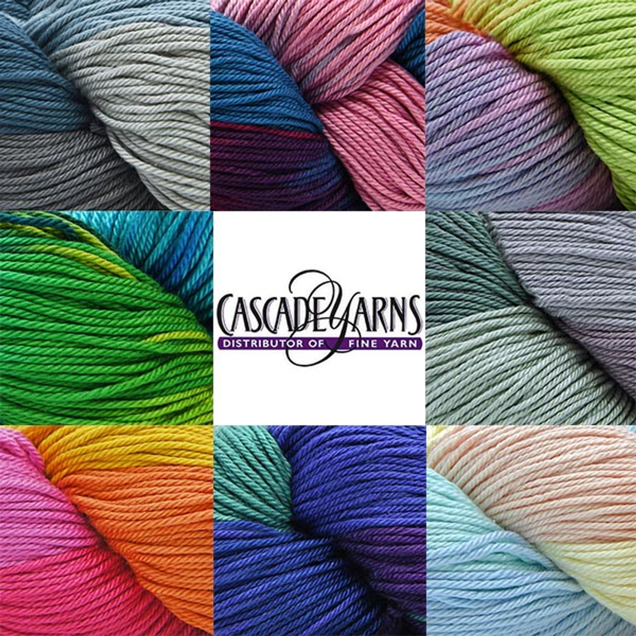 Cascade Noble Cotton Hand Dyed Yarn, Mercerized Cotton Yarn