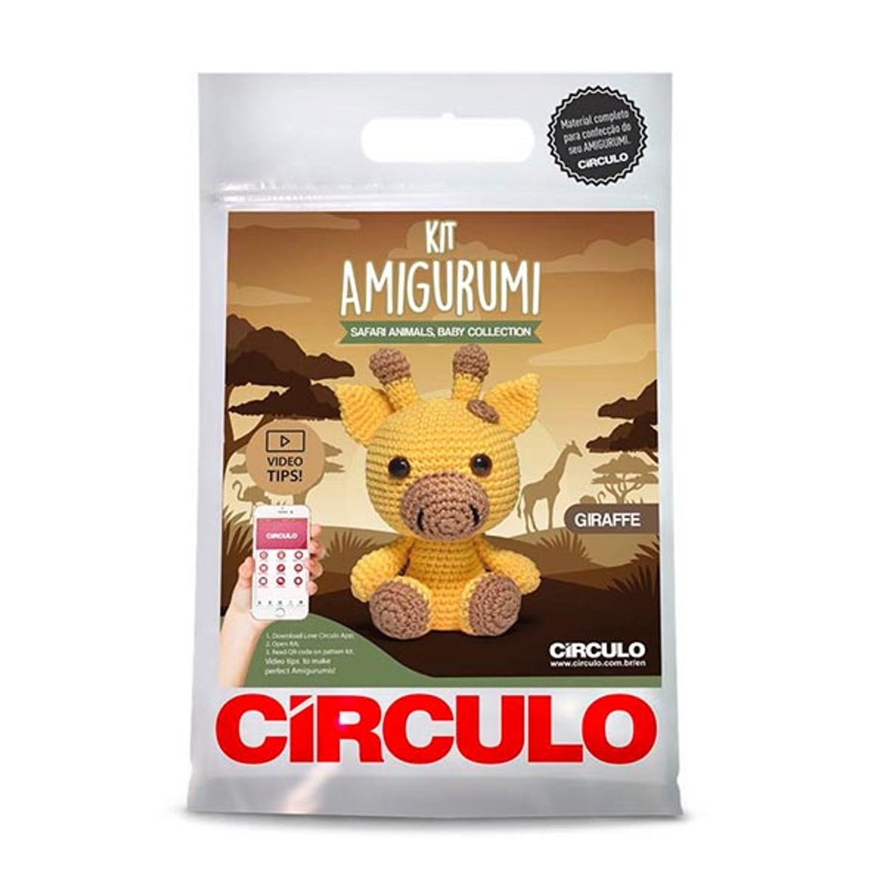 CIRCULO Amigurumi - Kit de ganchillo - Safari - Todo incluido,  instrucciones fáciles - Kit de ganchillo para principiantes - Juego de  ganchillo - Kit