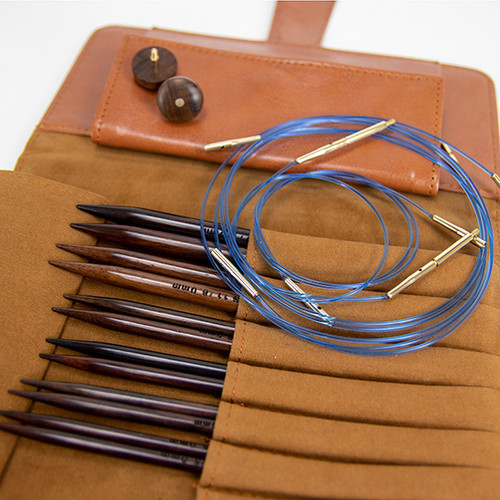 Premium 3.5 Inch Rosewood Interchangeable Circular Knitting Needle Set —  Revolution Fibers