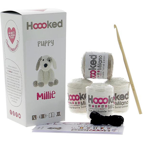 Hoooked Amigurumi DIY Kit w/ Eco Barbante Yarn - Puppy Millie