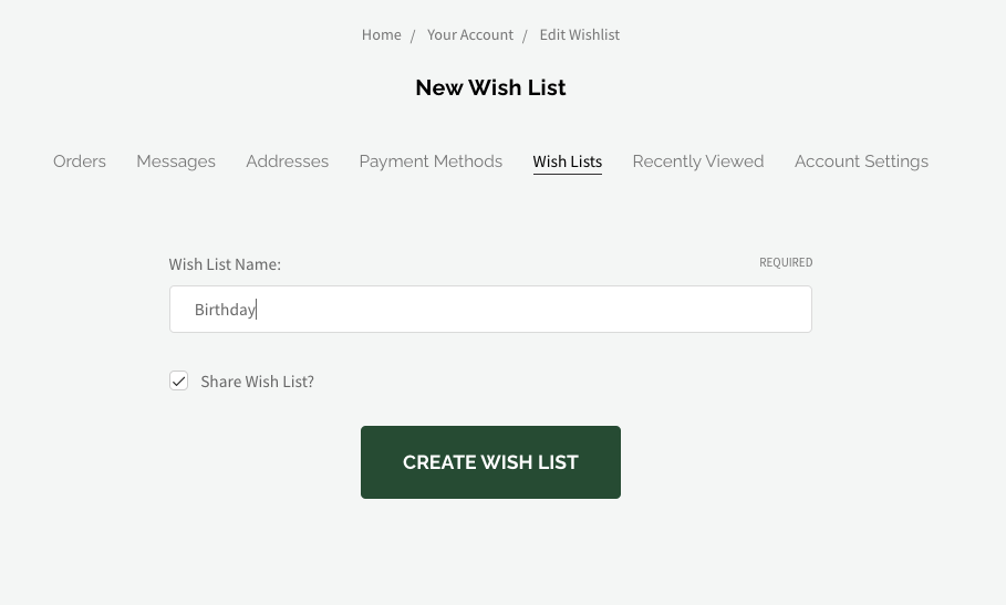 Wish Lists: How to make & share lists on