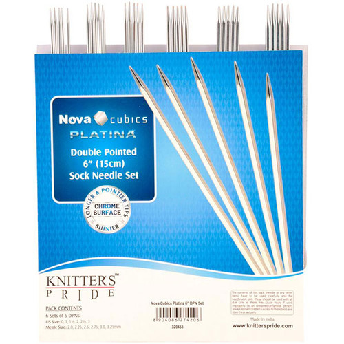 Knitter/'s Pride Nova Platina Double Pointed 6/" Sock Needle Set 15cm