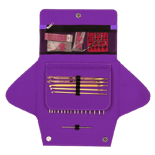 Purple Heart Crochet Handle with Interchangeable Crochet Hooks - Set