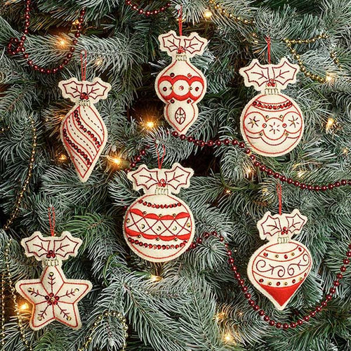 Bucilla Felt Ornaments Applique Kit Set Of 6-Christmas Village, 1