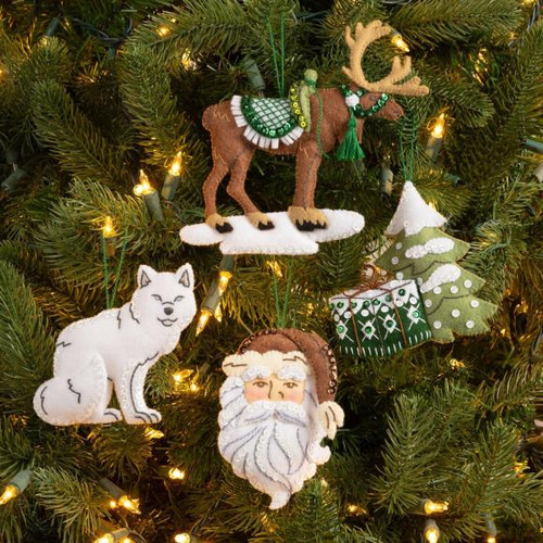 その他 Woodland Santa Felt Ornaments Bucilla Woodland Santa Felt Ornaments Bucilla Bucilla WOODLAND SANTA