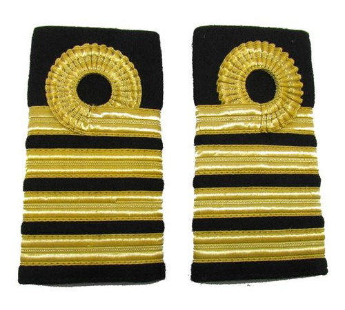 Epaulette Naval Captain Rank Marking 1 Curl 3 Bars 