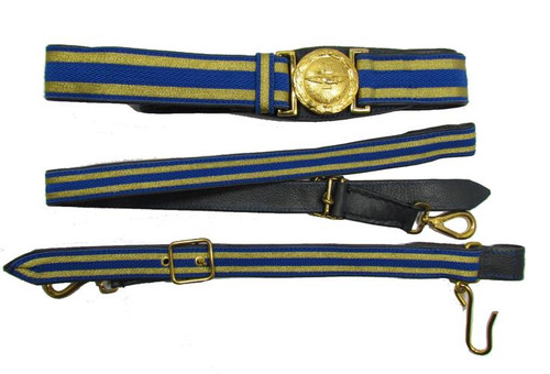 RAF Sword Belt RAF Belt 2 Gold Stripes With  Long & Short Slings R172