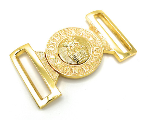 Buckle British Army Belt Buckle Gold Plated Motto  DIEU ET MON DROIT 45mm R1071