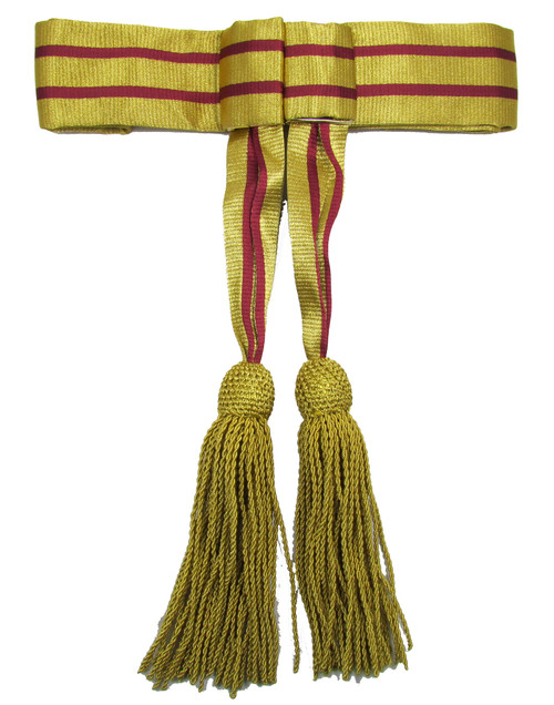 Sash Officers Waist Belt Gold Maroon with Gold Tassels R197