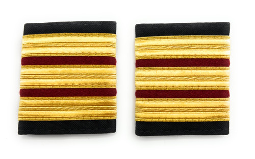 Epaulette,3 x1/2 Gold with 2x1/4inch Maroon Engineers Airline