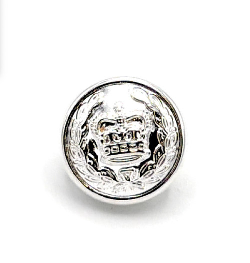 Button Silver 17mm Crown in Wreath with shank at back Sold each