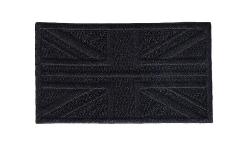 Union Jack Embroidered Black Patch-hook & Loop Backing  UK