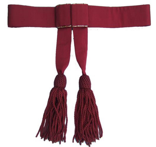 Army Sash, Waist Belt, Maroon Waist Sash R168