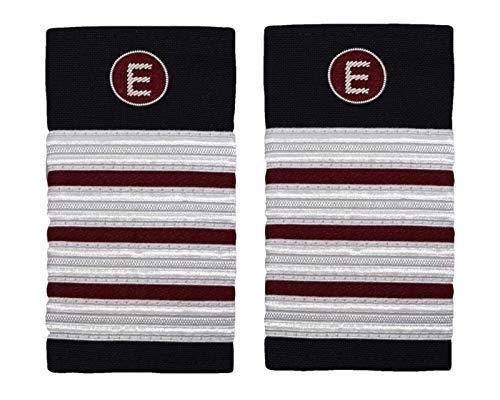 Epaulette Aircraft Engineers 4 x 1/2 Silver-Maroon with E on Maroon