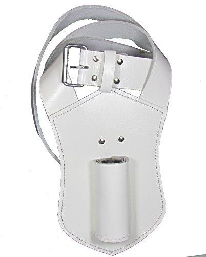 Flag Belt White Leather Quality Wide Base For extra comfort