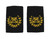 Bosun Epaulette Crossed Anchors with Wreath Embroidered Gold Bullion Black Felt