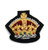 Badge King's Crown Gold on Black 37mm R2029