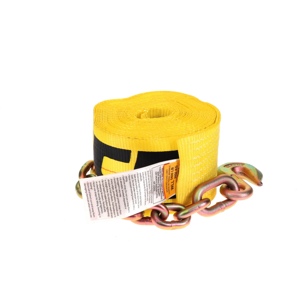 4” x 30’ Winch Strap w/Chain Anchor