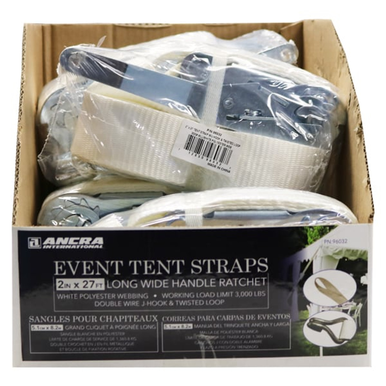 2” x 27’ Loop Double J-Hook Long/Wide Handle Ratchet Strap