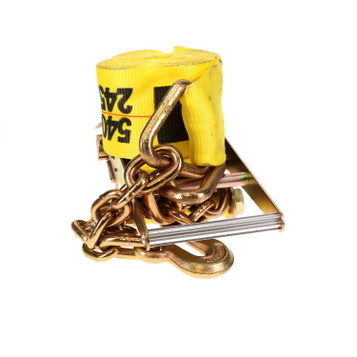 4″ x 27’ Heavy-Duty Ratchet Strap w/Chain Anchors