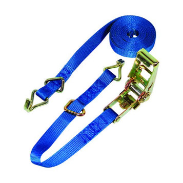 1” x 15’ Blue Ratchet Tie-Down w/J-Hooks, Bulk Bin