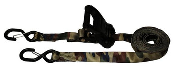 1.25” x 15’ Commercial Grade S-Hook Ratchet Tie-Down, Camo Web, 2 Pack