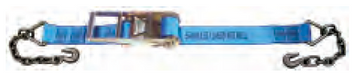Ancra Blue 3″ x 30’ Ratchet Strap w/Chain Anchors & Long/Wide Handle