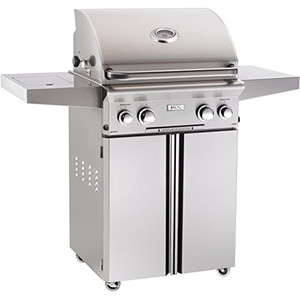 AOG 24NCL L-Series 24" Natural Gas Grill On Cart Side Burner Rotisserie Kit AOG 24NCL L-Series 24" Natural Gas Grill On Cart Side Burner Rotisserie Kit