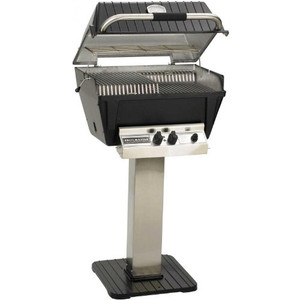 Broilmaster P4-xfn Premium Natural Gas Grill On Stainless Steel Patio Post