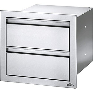 Napoleon BI-1816-2DR 18" x 16" Double Drawer Outdoor Kitchen Component, Stainless Steel