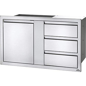 Napoleon BI-4224-1D3DR 42" x 24" Large Single Door & Triple Drawer Outdoor Kitchen Component, Stainless Steel Napoleon BI-4224-1D3DR 42" x 24" Large Single Door & Triple Drawer Outdoor Kitchen Component, Stainless Steel