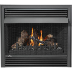 Napoleon GVF36-2N Vent Free Natural Gas Fireplace with Louvre Kit and F60 Fireplace Remote Control, Thermostat Control Battery Operated with Digital Screen