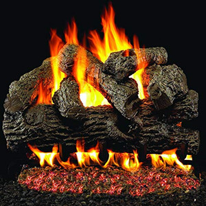 Peterson Real Fyre 24" Royal English Oak Outdoor Gas Log Set - B-24_G45-24PA-SS Peterson Real Fyre 24" Royal English Oak Outdoor Gas Log Set - B-24_G45-24PA-SS