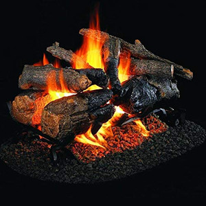 Peterson Real Fyre 18" Charred American Oak Outdoor See-Thru Gas Log Set - CHAO-2-18/20_G45-2-18/20-SS Peterson Real Fyre 18" Charred American Oak Outdoor See-Thru Gas Log Set - CHAO-2-18/20_G45-2-18/20-SS